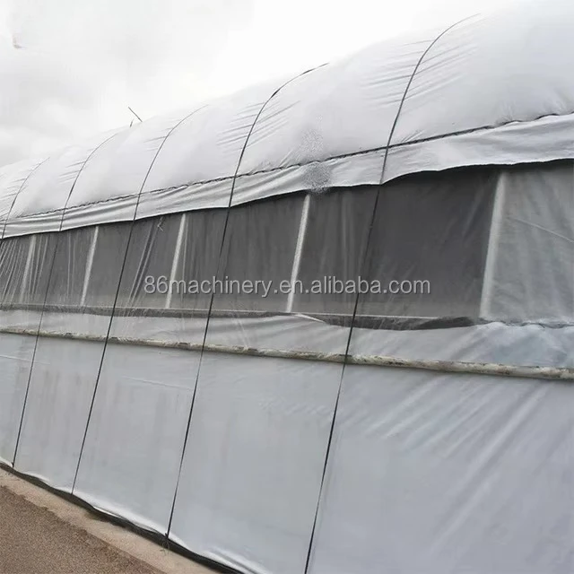 Large 30-100m Industrial Mushroom Greenhouse Poly Tunnel Single Layer Agricultural Grow Tent PE Film Galvanized Steel Frame