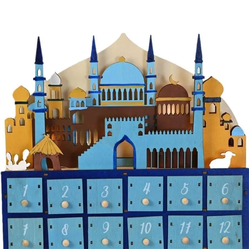 

103A Eid Countdown Calendar with LED Lighting and 30 Small Drawers for Muslims