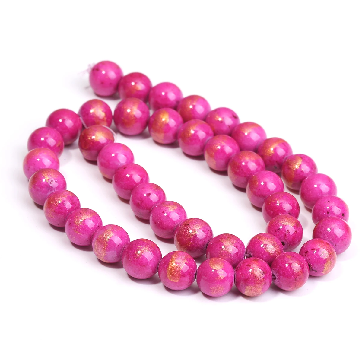 Mashan Jade Gold Rosy Red Round Beads Agate Stone Large Hole 1.6-1.8mm DIY Bracelet Necklace Jewelry Accessories 4/6/8/10/12mm 3