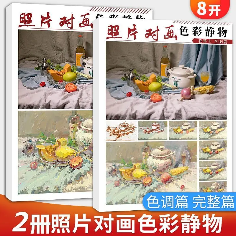 HVV 8K Color Photo Copying Cards for Art Students Complete Steps for Still Life Tone Painting Practice