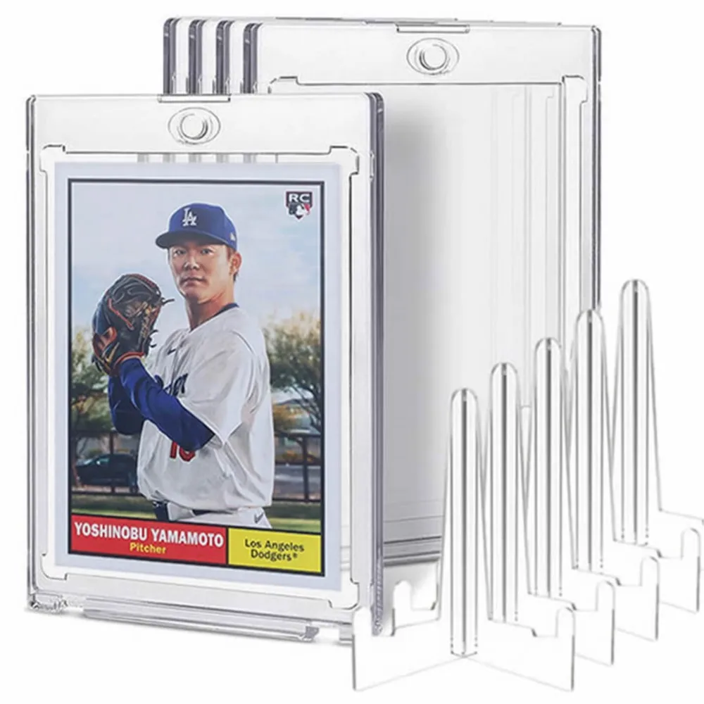 35PT Magnetic Hard Card Holder Display Stand Case Set Trading Card Protector For TCG Game Baseball Sports Card SleevesCollection