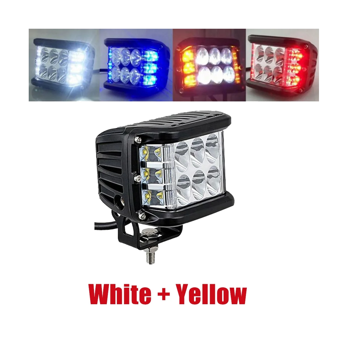 Auto Triple Side Lighted Work Light Dome Light Burst Flashing Light Headlight Spotlight Strobe Light LED Auto Supplies E