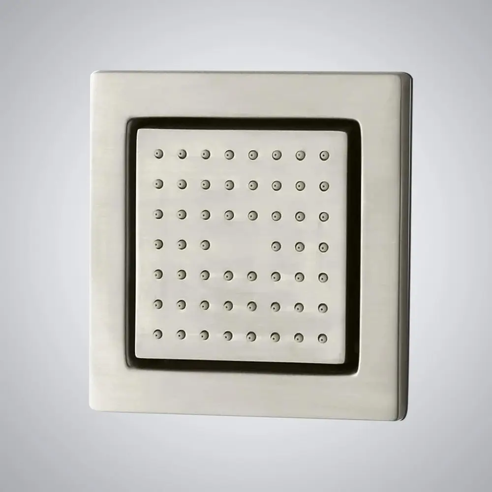 Duschspray aus gebürstetem massivem Messing mit quadratischen Düsen und Körperspray