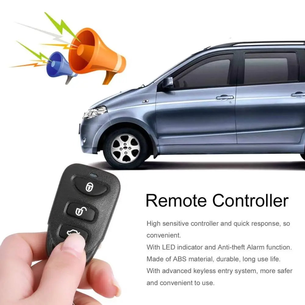 Car Remote Control Central Door Locking System Kits Universal DC 12V Vehicles Anti-theft Alarm Keyless Entry System