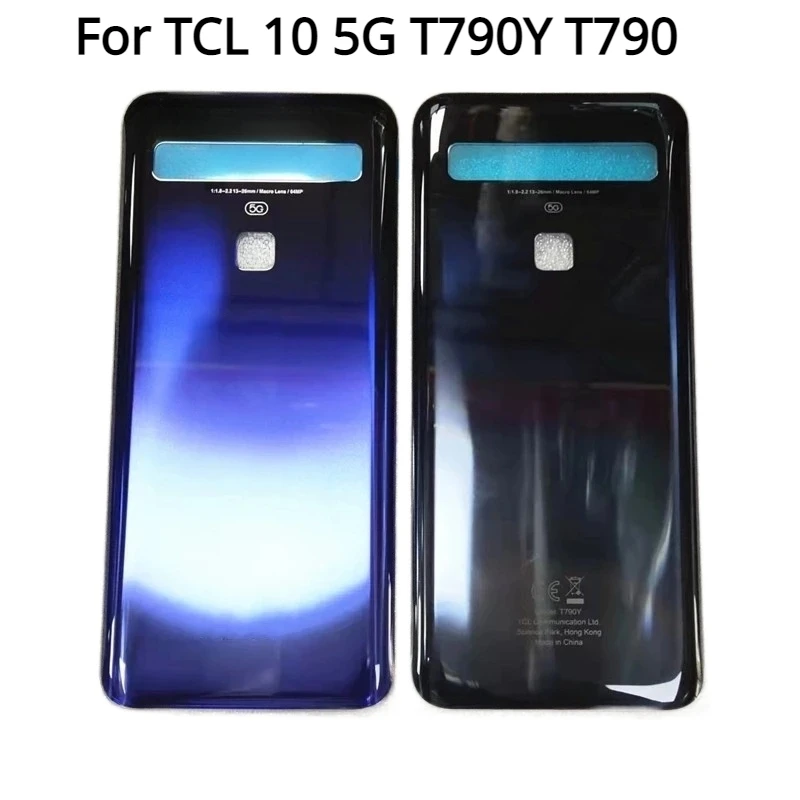 Battery Back Cover For TCL 10 5G T790Y T790 Housing Door Rear Case Replacement Protection Glass Cover Repair Parts For TCL T790Y