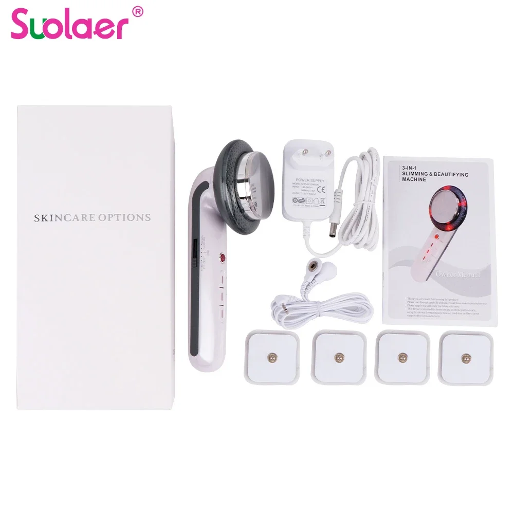 3 in 1 Facial Lifting EMS Infrared Ultrasonic Body Massager Device Ultrasound Slimming Fat Burner Cavitation Face Beauty Machine