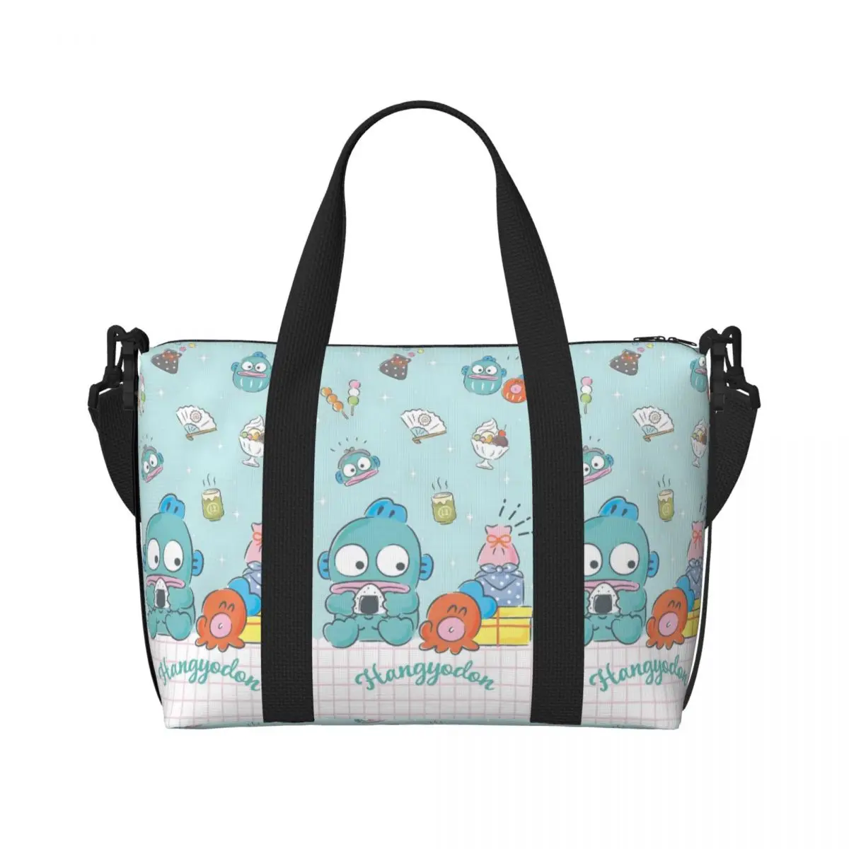 

Custom Hangyodon Grocery Shopping Tote Bag Women Big Capacity Ugly Fish Kawaii Cartoon Anime Gym Beach Travel Bags