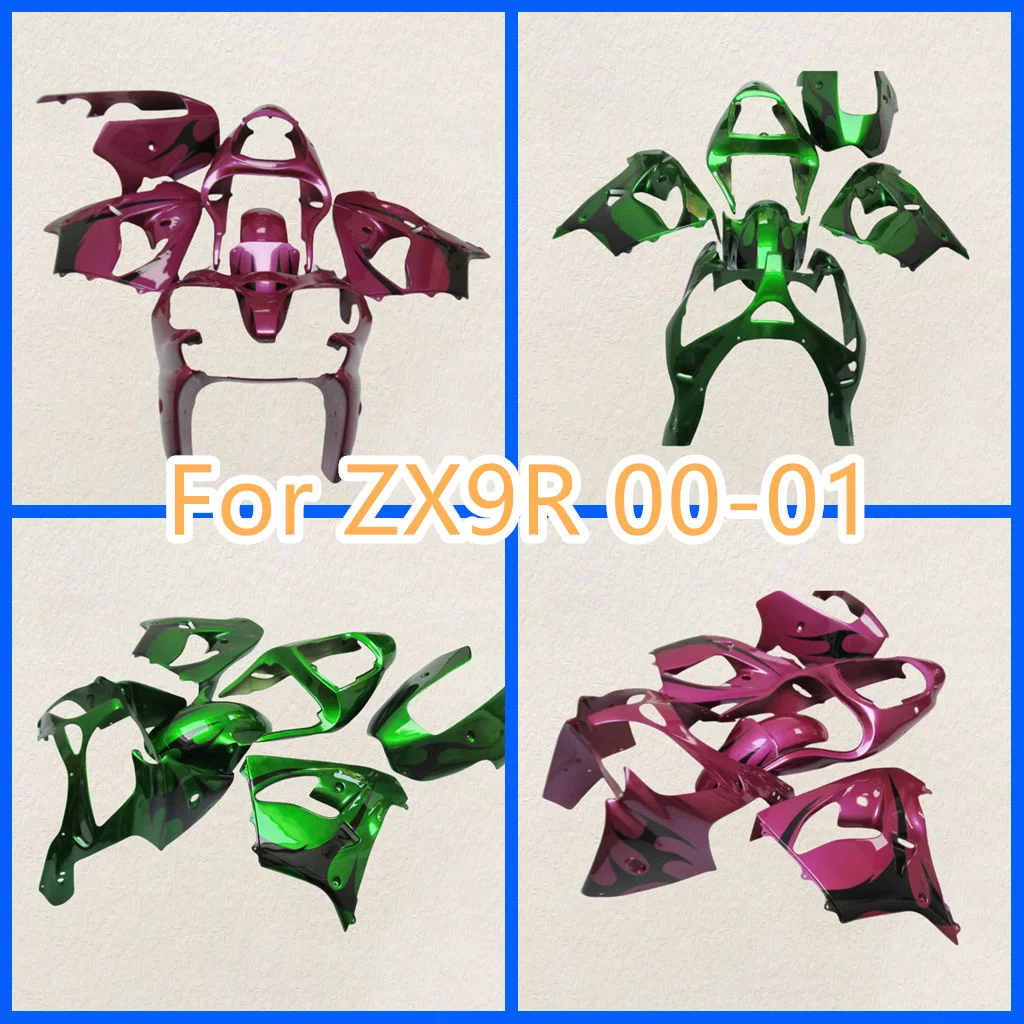 Painted Motorcycle Fairings kit for Kawasaki ZX9R 00 01 ZX-9R 2000 2001 ZX 9R Sportbike Body Rebuild Street Sport Bodywork Parts