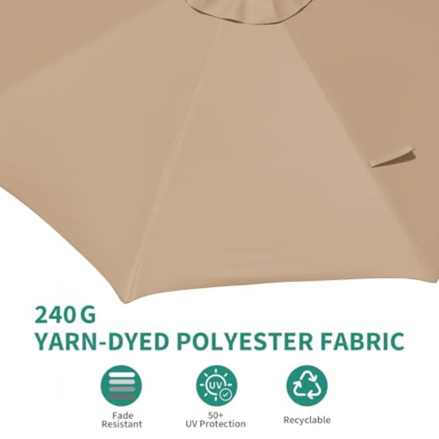 Cantilever Patio Umbrella, aluminum frame, beige, 360 rotation and offset hanging for versatile outdoor shade