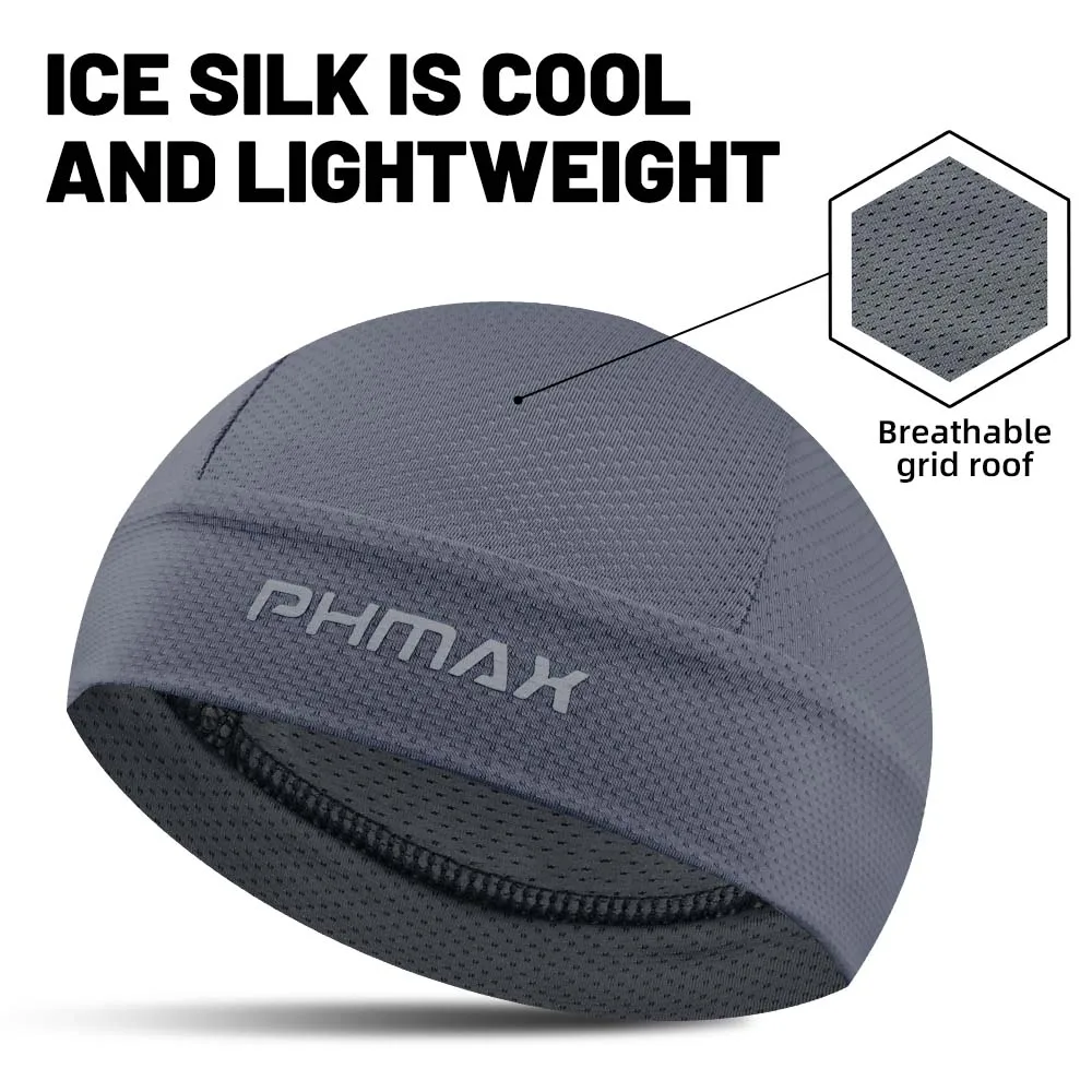 PHMAX High Quality Dark Headwear Bandana Cycling Sports Cold Cap Running Absorbent Breathable Hat Cycling Cap Thin Summer