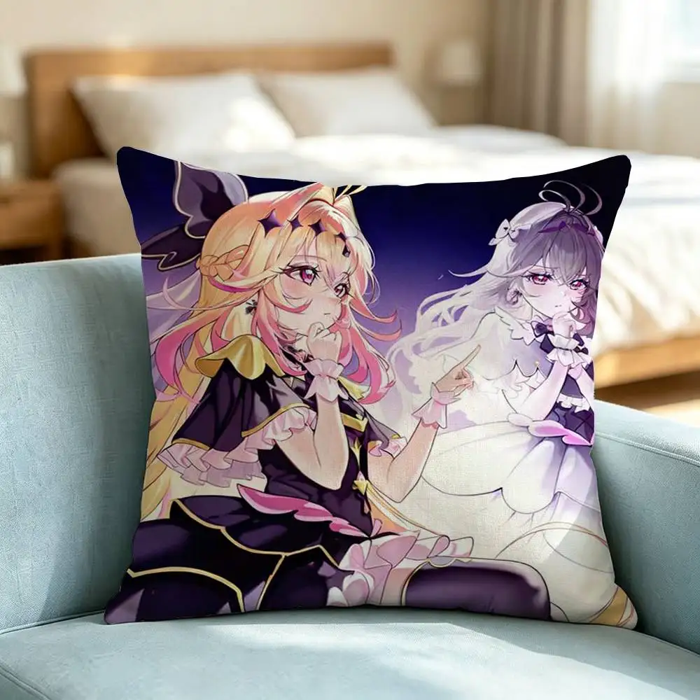 Luluka Moria Star Detective Precure  Square Double-Sided printed Pillow Case Bedroom Bedside Pillow Sofa Cushion Cover Gift