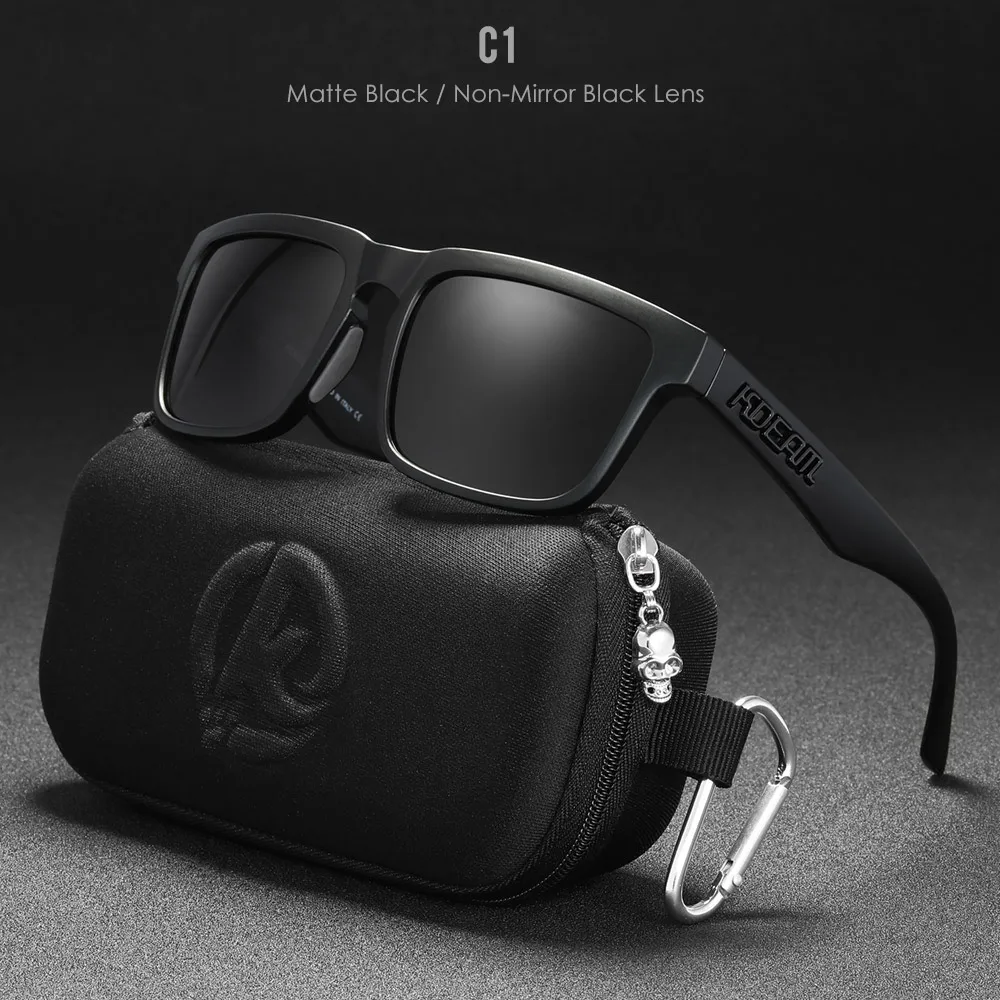 Classic Men Square Sunglasses Mirrored   Ken Block  Polarized Sun Glasses   Reflective Coating Lens UV400  KDEAM Brand KD332