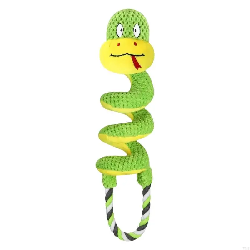 

77JF Durability Squeaker Rope Pulling Toy with Crinkle Paper Puppies Chew Activity
