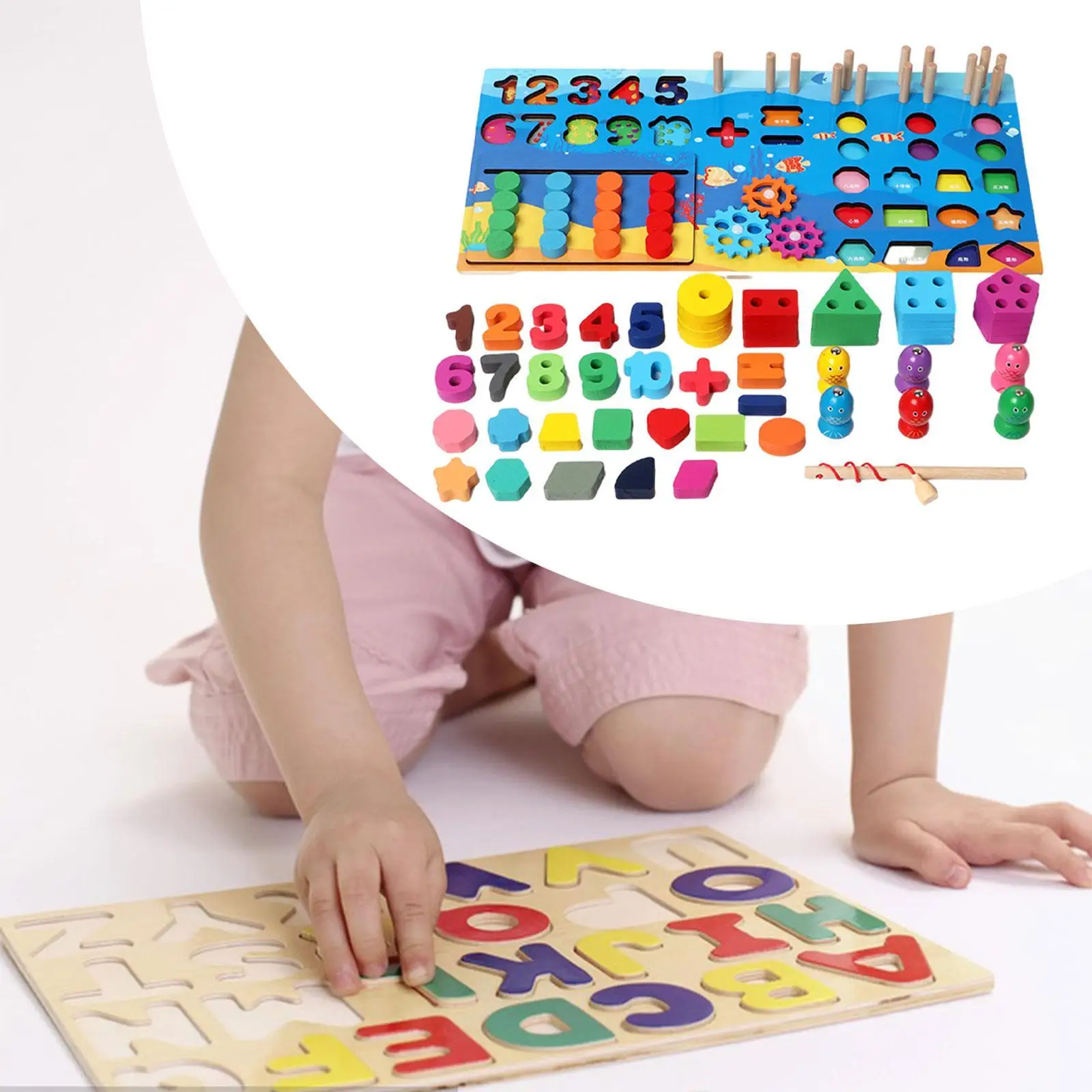 Drewniane puzzle sortujące zabawki Montessori Drewniane zabawki dla małych dzieci dla chłopców i dziewcząt