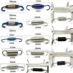 Crochets à ressort universels pour moto, acier inoxydable, tuyau de liaison avant et central, ressorts en métal rotatifs, 1PC