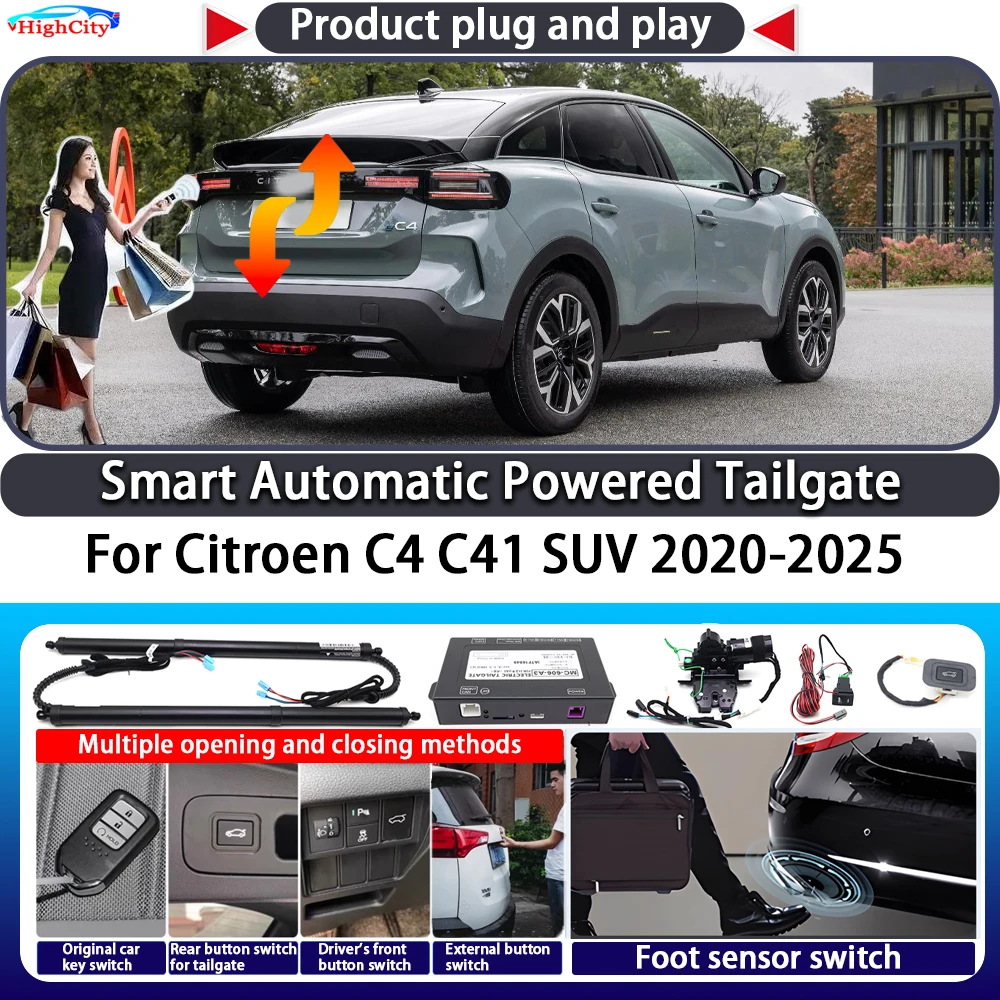 For Citroen C4 C41 SUV 2020-2025 OEM Smart Automatic Powered Tailgate Key Control Trunk Lift Close Kit Electric Power Tailgate