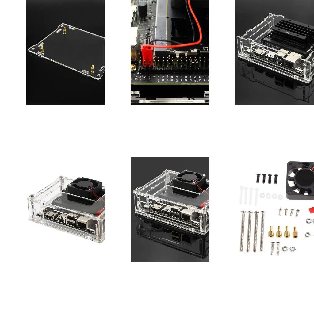 

Y1UB 1Pcs Clear Acrylic for Case with Cooling Fan for Jetson for Nano B01 Version