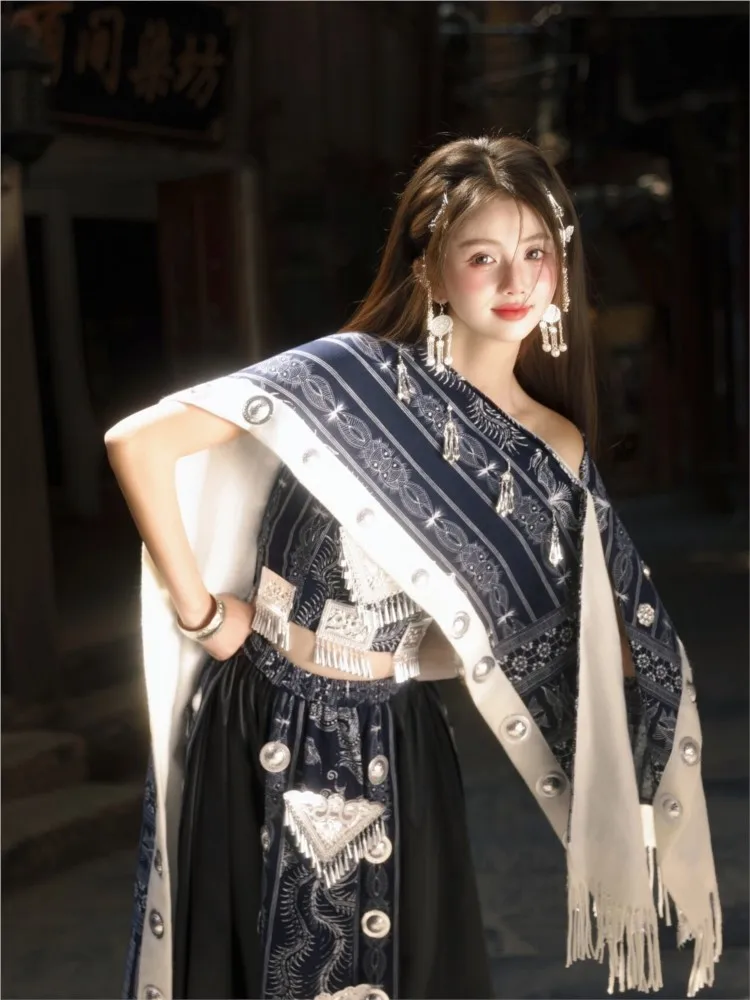 

Этнические костюмы в стиле батик для путешествий, женская экзотическая одежда без бретелей для выступлений