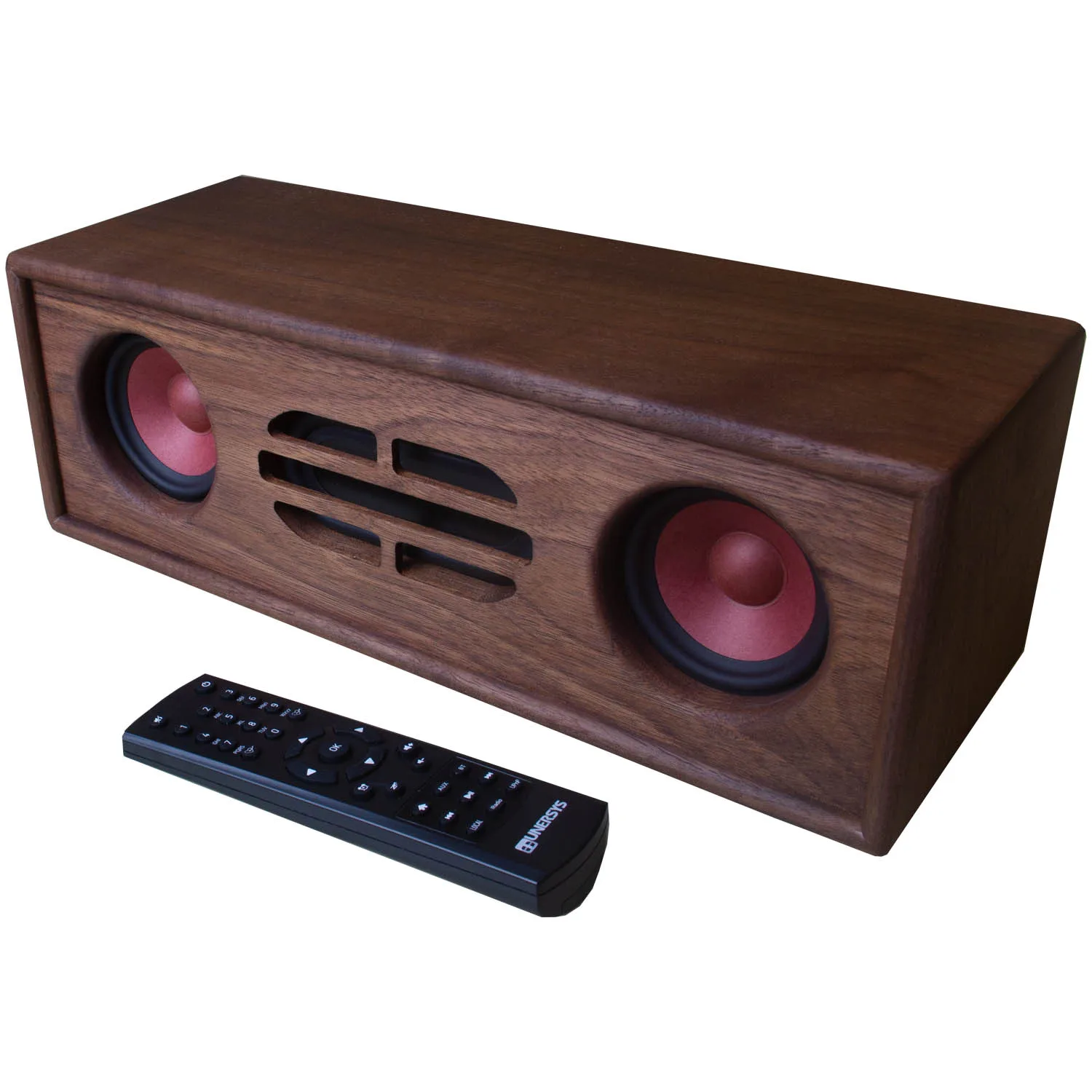 

Radio Internet WiFi Walnut wood Speaker Bluetooth Receiver Optical in DAC Wireless Network Solid Wood Vintage Audio Tuner Stereo