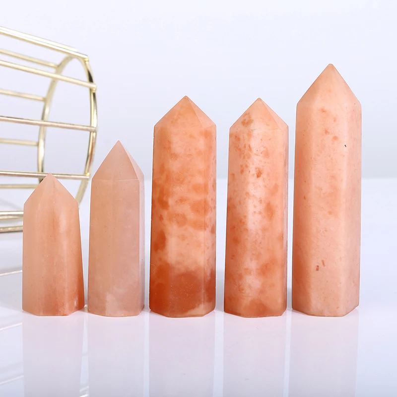 

1 PC Natural Orange Aventurine Point Ornaments, Mineral Collection, Crystal Stone, Home Decoration, Reiki Energy Pyramid
