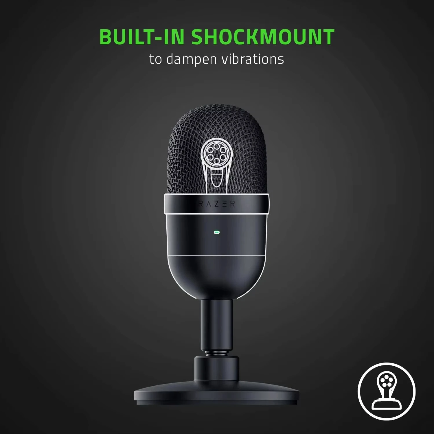 ميكروفون Razer Seiren Mini USB مكثف، ميكروفون بث مدمج للغاية مع نمط لاقط فائق القلب