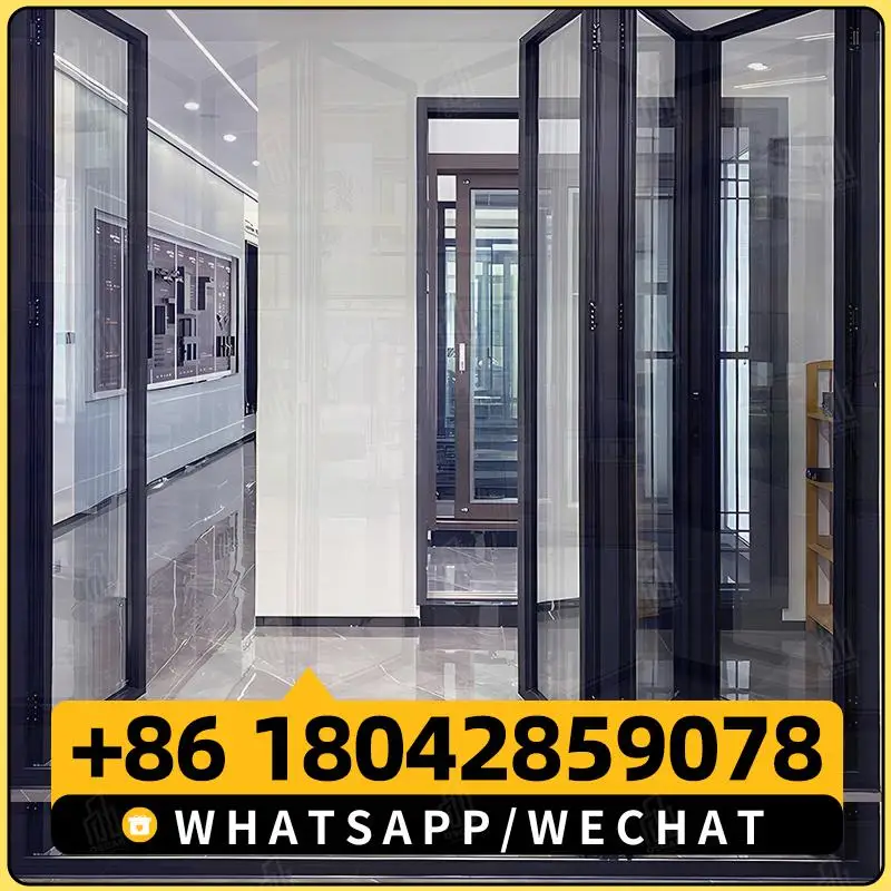 

Energy Efficient Aluminum Balcony Folding Glass Doors Bifold Patio Entrance for Home Garden Balcony