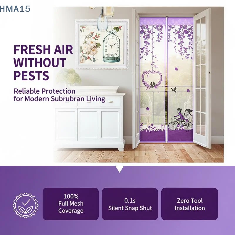 【YA】Fits Standard Door Size Magnetic Anti Mosquito Curtain Punch Free Self Sealing Mesh Screen for Dorm Room Entry
