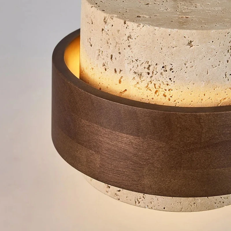 Modern Walnut Wooden Minimal LED Pendant Light for Bedroom Dinning Room Restaurant Chandeliers Home Decor Indoor Suspension Lamp