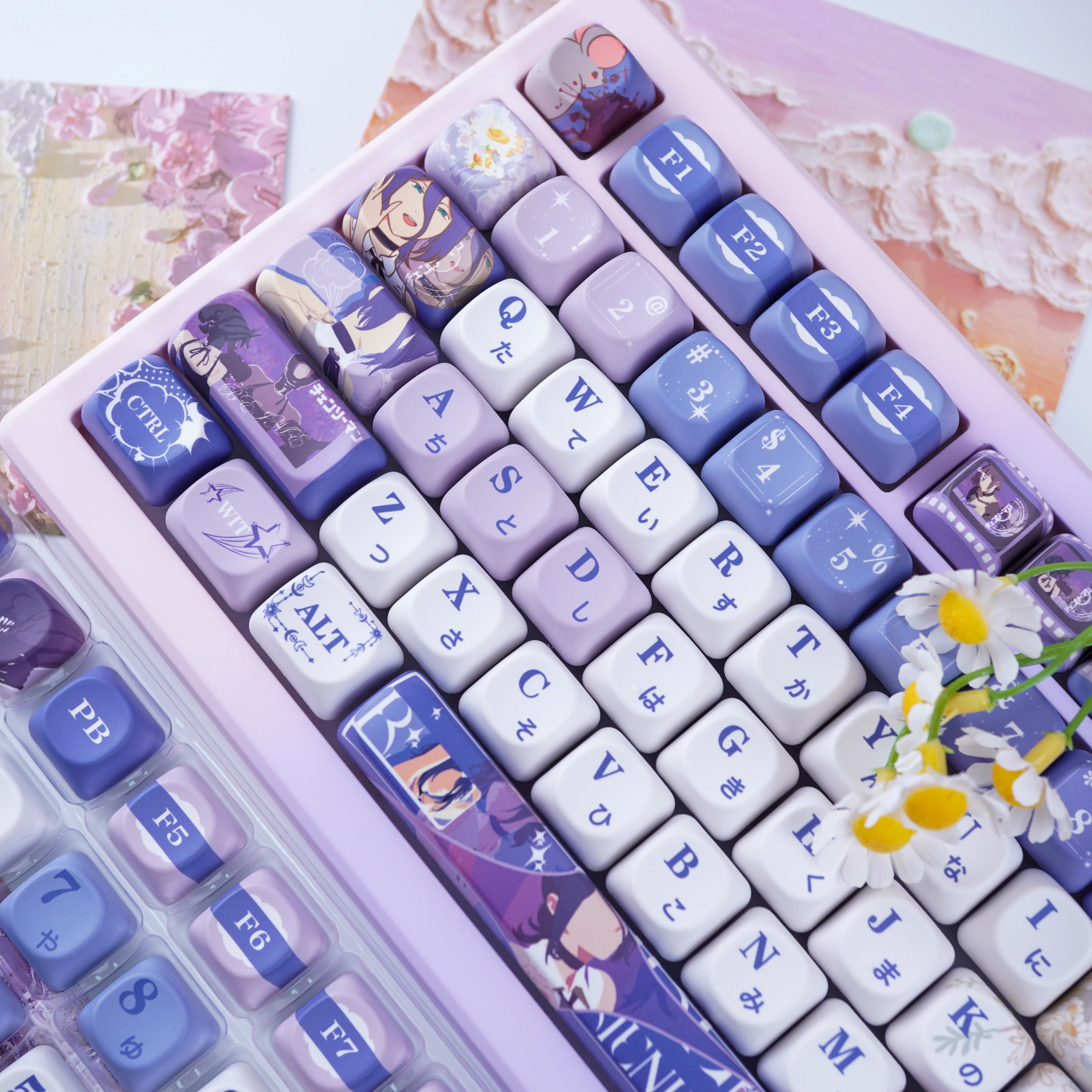 

Reze Keycaps 130 Keys Chainsaw Man Theme Anime PBT Dye-sub Keyboard Keycaps Cherry Profile Japan Key Cap for Mechanical Keyboard