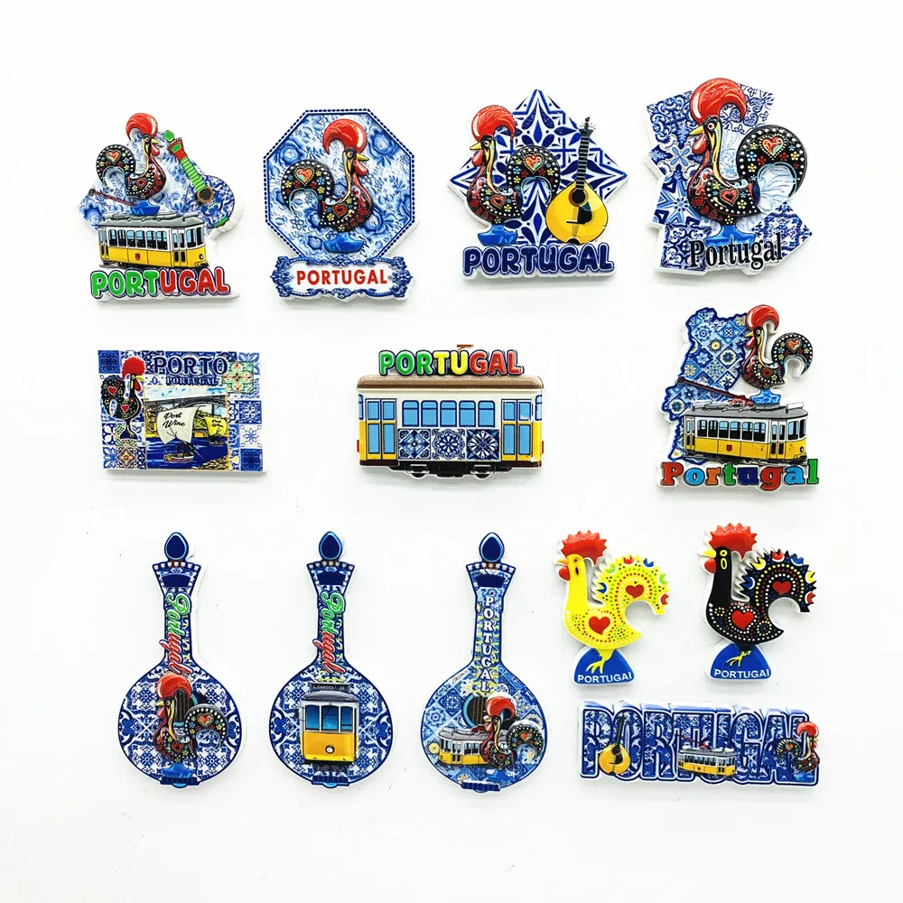 Europe Portugal 3D Fridge Magnets Tourism Souvenir Refrigerator Magnets Sticker Collection Handicraft Decoration Articles