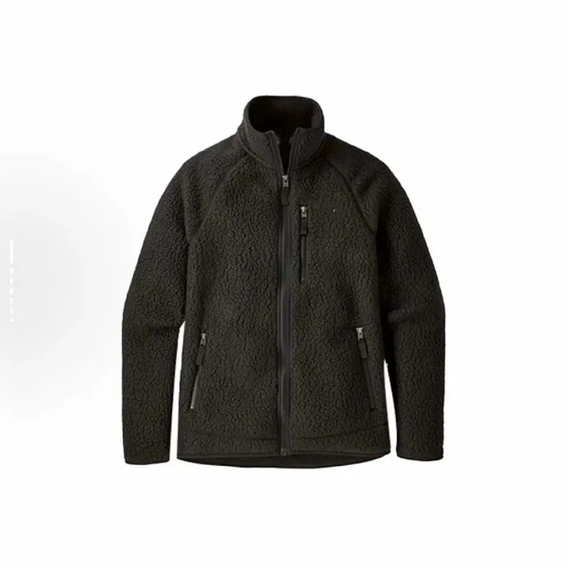 

Унисекс куртка из поларфлиса в американском стиле с воротником-стойкой, из овечьего флиса, зимняя, для активного отдыха, походов, спорта, теплая, на молнии, верхняя одежда