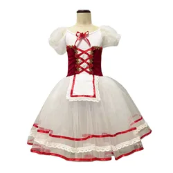 Vestido de bailarina roja para niñas y mujeres adultas, vestido de Ballet, traje de baile moderno, trajes de actuación de baile de cisne