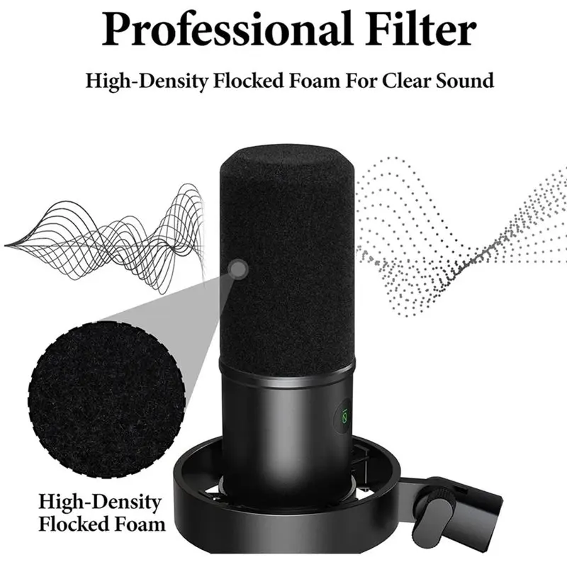 AA84 For Fifine K688 Foam Windscreen 2-Pack Microphone Antipop Foam Cover, Mic Wind Cover, Mic Windscreen