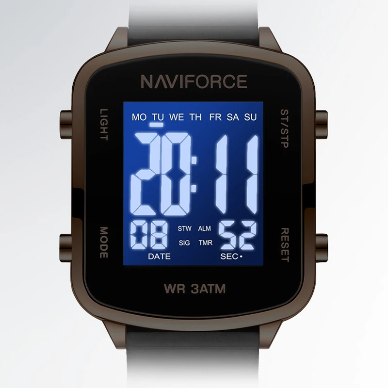 

NAVIFORCE спортивные модные водонепроницаемые цифровые часы для женщин, ЖК-дисплей даты, стальной ремешок, электронные наручные часы Relogio Feminino