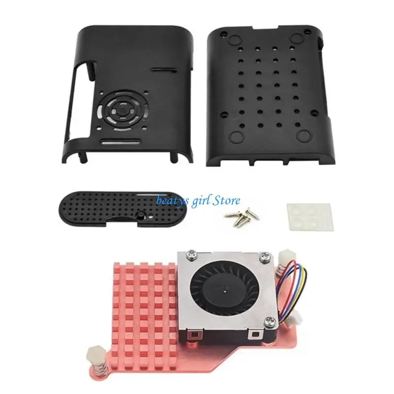 

C7AB Housing Box ABS Case Plastic Shell Optional PWM Cooling Fan Heatsink for RPI 5