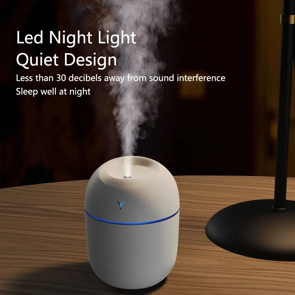 250ML Mini Ultrasonic Air Humidifier Romantic Light USB Diffuser Car Purifier Aroma Anion Mist Maker With LED Lamp