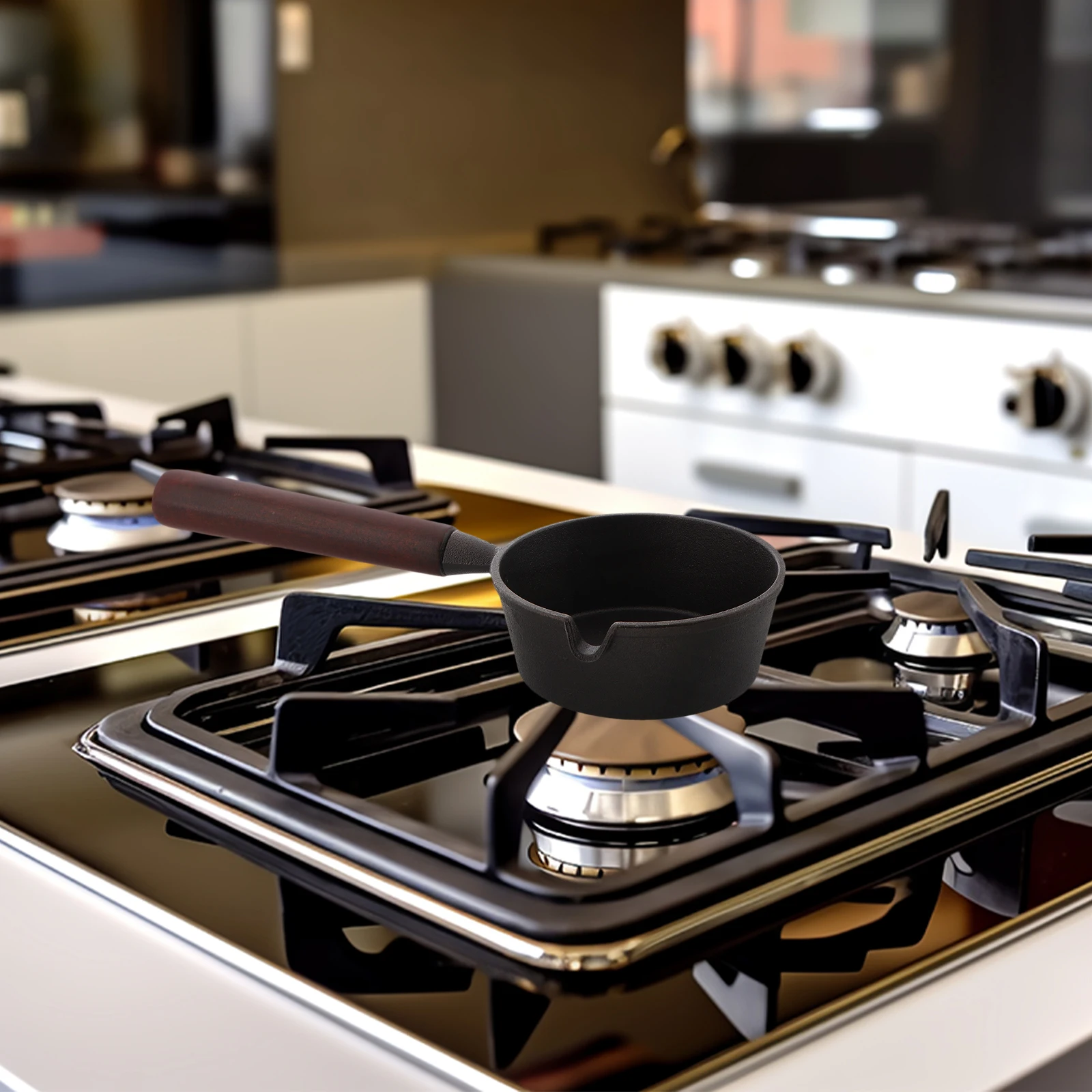 

Hot Oil Pan Cast Iron Small Cooking Pot Non Stick Frying Pans Egg Tiny Pancake Portable Kitchen Tool Sturdy Material Long Handle