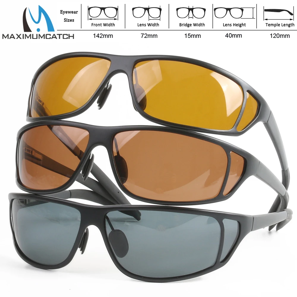 

Maximumcatch Titanium Metal Frame Fly Fishing Polarized Sunglasses Brown Yellow And Gray To Choose UV400 Fishing Sunglasses