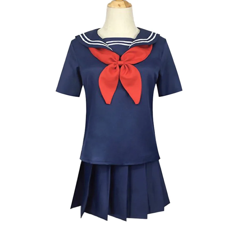 Anime My Hero Academia Himiko Toga Cosplay Costume JK Uniform Skirts Sweater Coat Wig High School Girls Dress Haiioween Party view 4