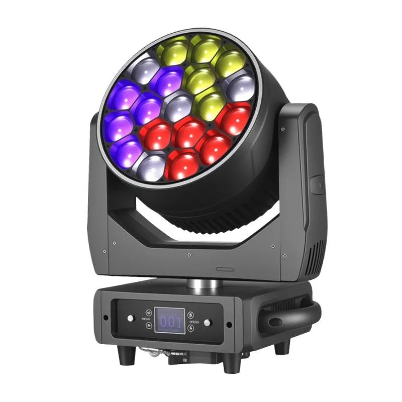 19 80-watt shaking head dyeing lights, big bee eye colorful ambient lights, wedding bar stage lights
