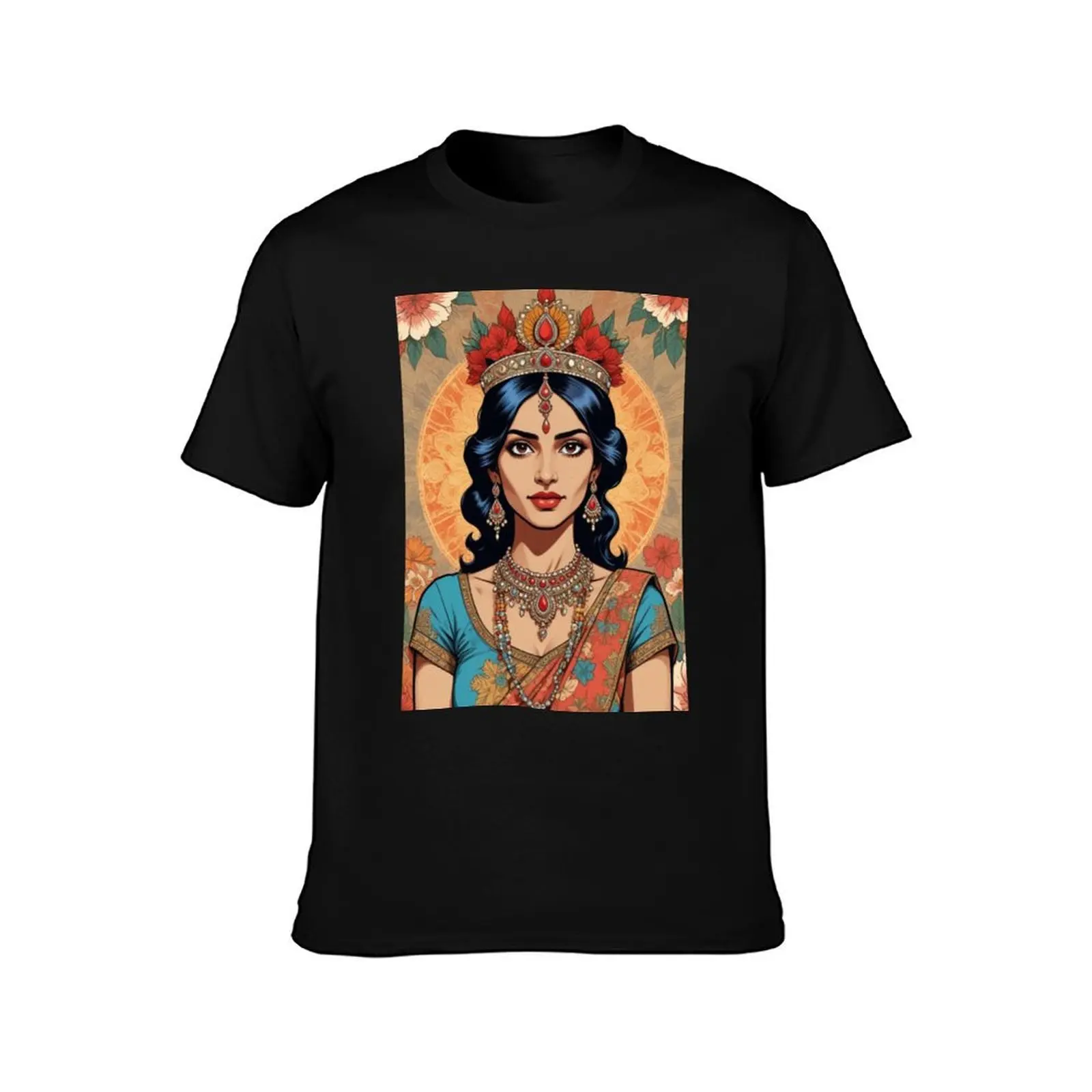 Blossom Royalty: Regal Indian Beauty T-Shirt Sporty Breathable Short Sleeve T-Shirt