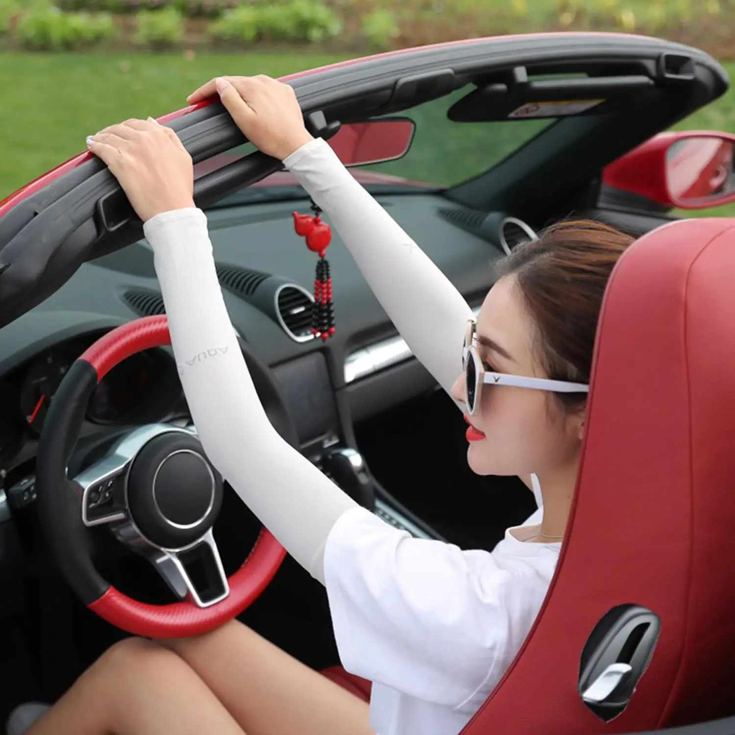 Ice Silk Arm Cover Arm Sleeves Woman Grey Summer Cycling Cooling Running Outdoor Sport Sunshade UV Protection Men Sleeve Arm