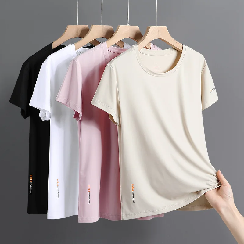 

2024 Women’s Sportswear T Shirt Crew Neck Athletic Running Workout Short Sleeve Tee Tops Quick Dry Cool Gym Clothing