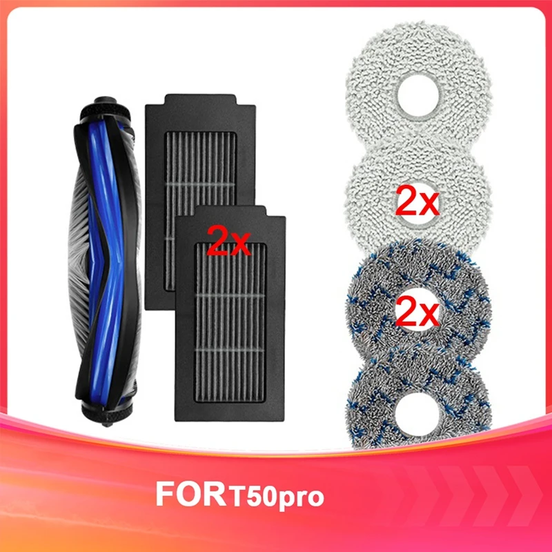 

Compatible Accessories For Ecovacs Deebot T50 Pro Vacuum Cleaner - Filter And Main Brush Set