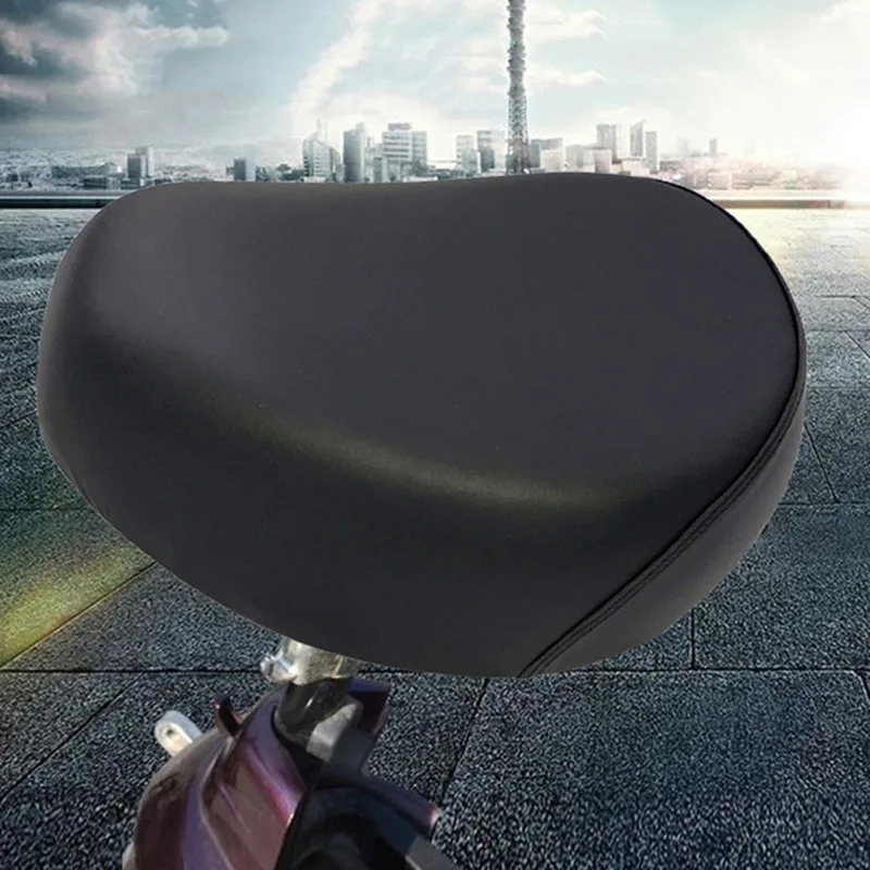 1pc Widen Comfy Bike Electric Bicycle Sports Saddle Seat Pad Cushion Dual-Spring E-bike Saddle Seat Tube Accessories