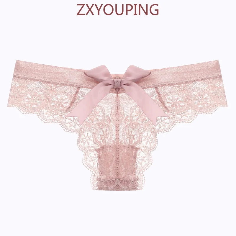 

3pcs Women Lingerie G String Lace Thong Panties Low Waist Bow Sexy Thongs