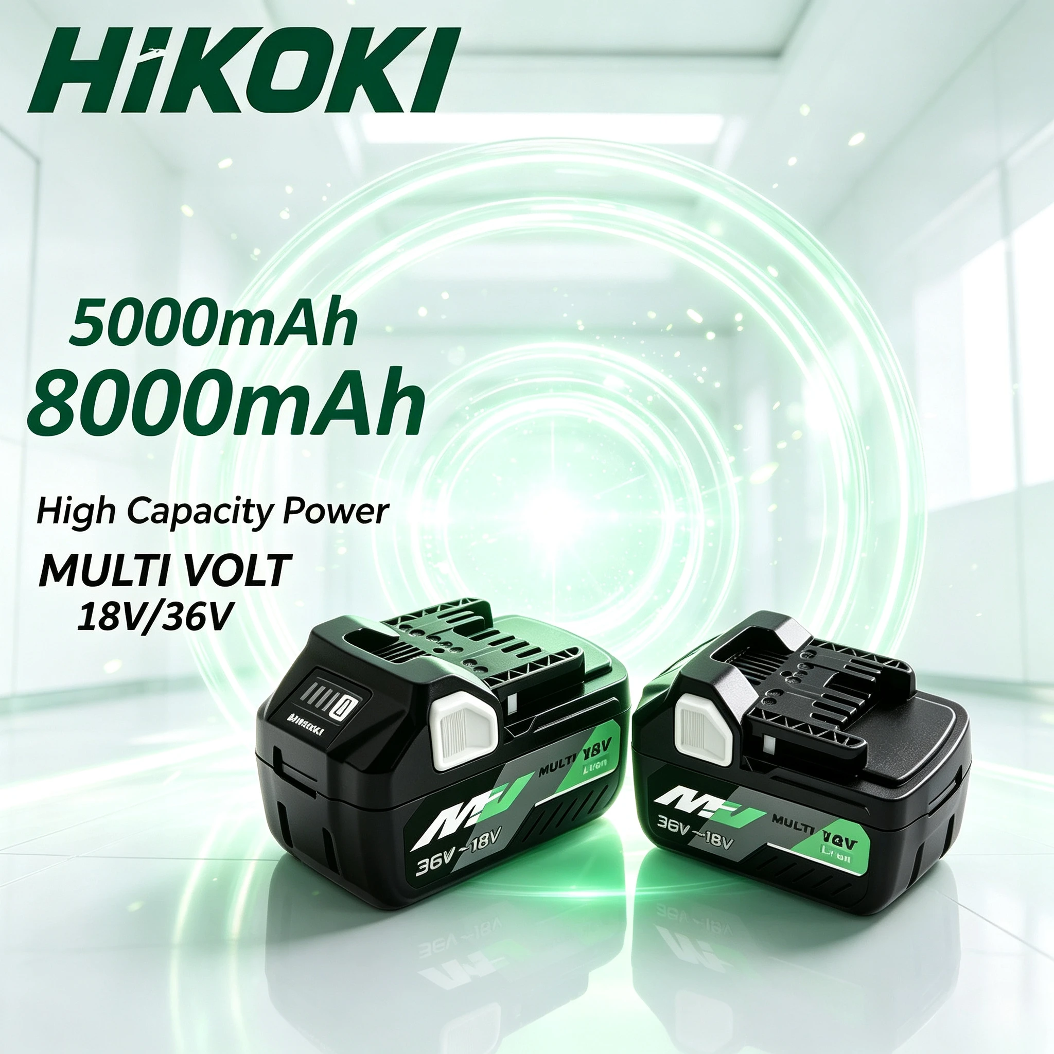 Hitachi HiKOKI BSL36B18 Lithium Battery 18V/36V 8.0Ah, Compatible DS18DSL C18DSL, Longer Continuous Runtime for Workshop Tools