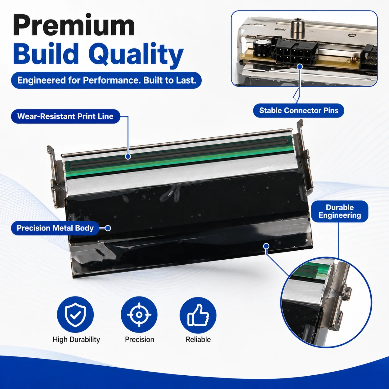 Free shipping Zebar ZM400 203/300/600Dpi printerhead label barcode printer head