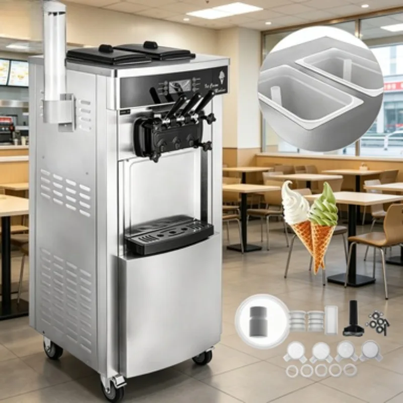 28L/h High Capacity Soft Serve Ice Cream Maker Machine Commercial Frozen Yogurt Equipment for Ice Cream Shop Store