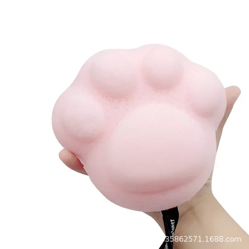 Soft Sponge Cartoon Cat Claw Comfortable Bath Ball Baby Body Cleaning Children Shower Toys Bathroom Products Bath Brushes